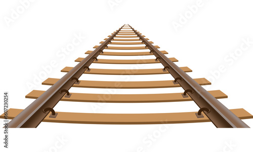 railway train track vector illustration isolated on white background.