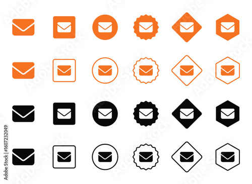 Diverse Mail Icon Collection: Shapes and Styles