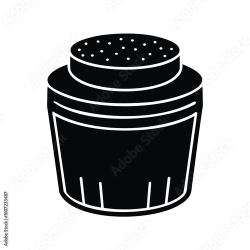 A Silhouette of a Baby Powder Container with Dispensing Top and Shape