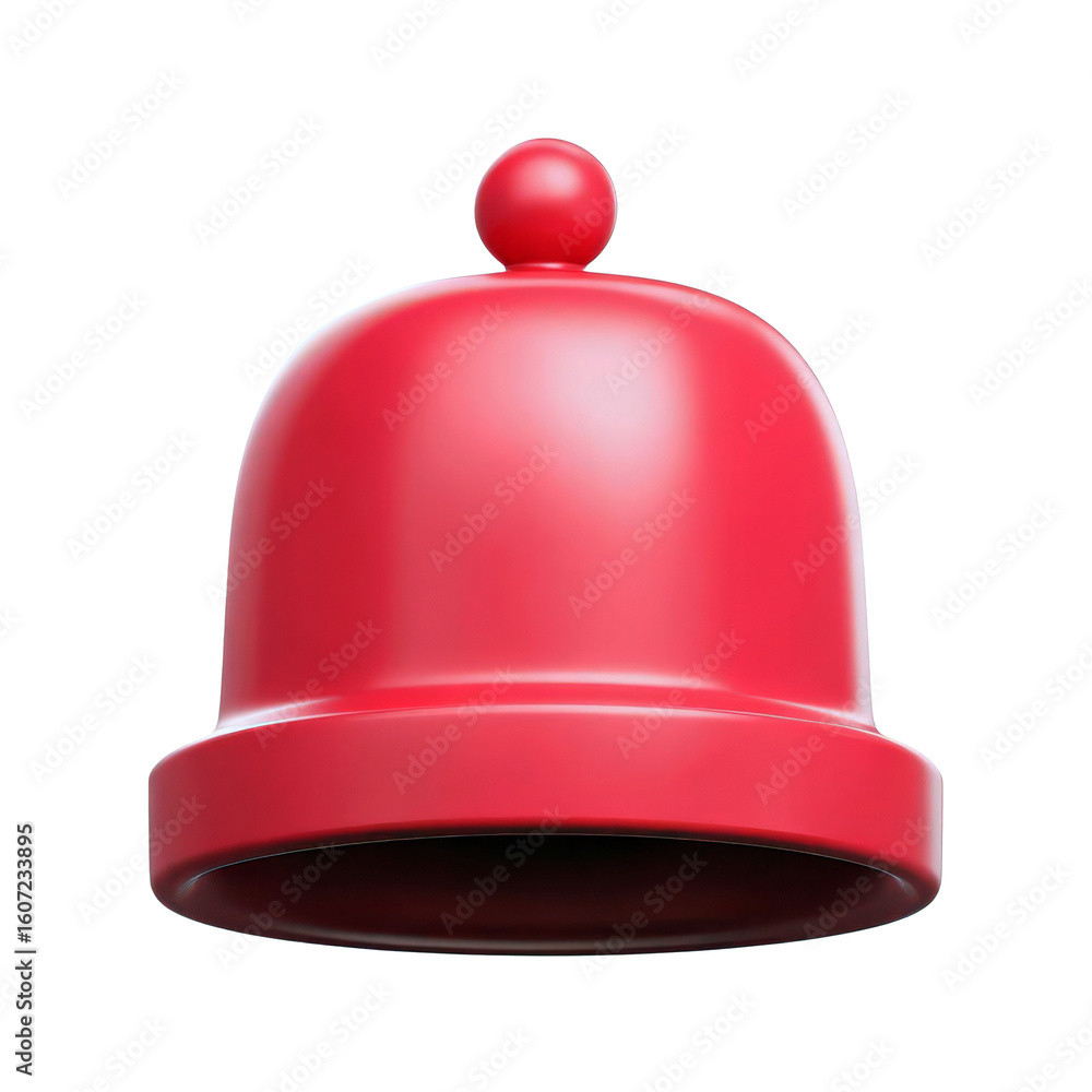 Fototapeta premium A realistic red bell against a white isolate background, perfect for alerts or notifications.
