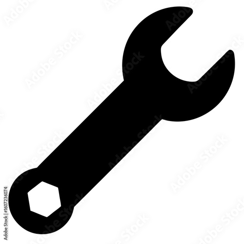 Black silhouette of a combination wrench tool
