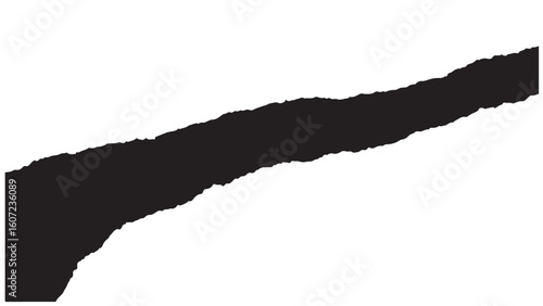 Black torn edge on a white background, design element.