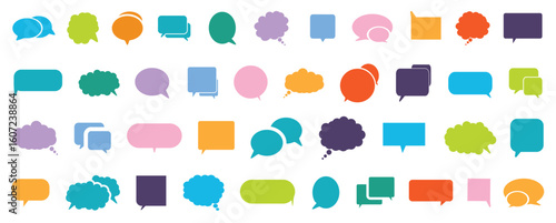 Set of speech bubbles. Colorful speech bubbles. Set of colorful blank empty speech bubbles for text, chatting, message box. Vector illustration balloon speak sign dialog communication frame