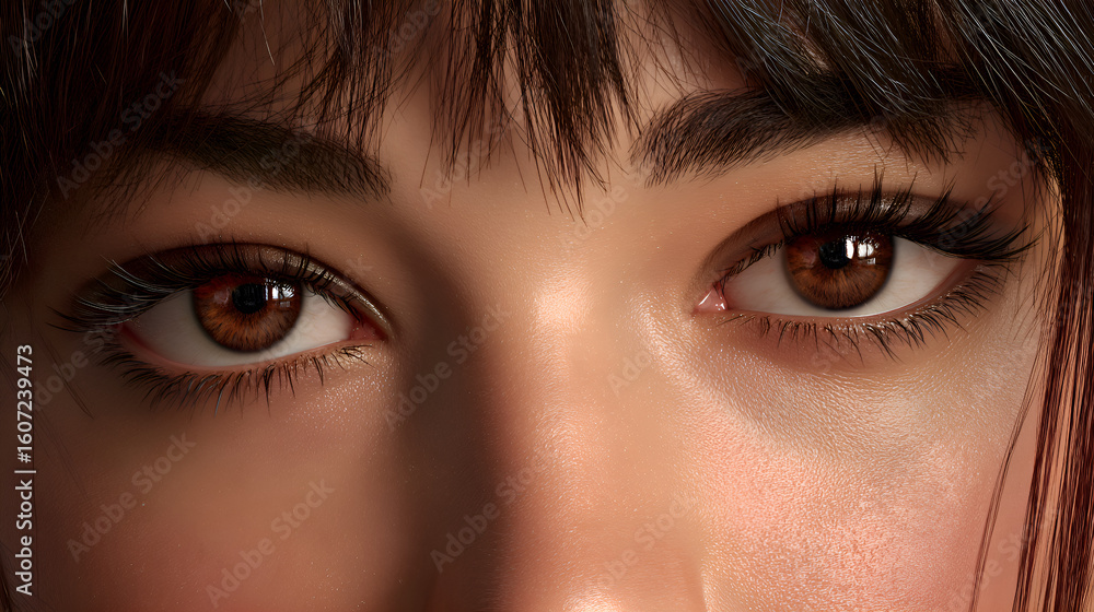 Fototapeta premium Woman's brown eyes showing confidence and beauty