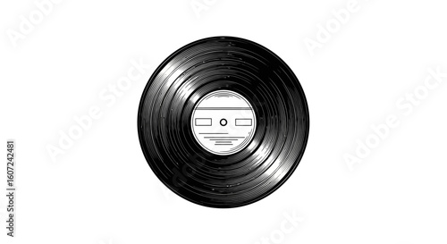 Vintage Vinyl Record Illustration: A Nostalgic Echo of Musical History and Timeless Audio Experiences
