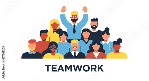 Diverse Group Collaboration Showing Unity and Success, Symbolizing Effective Team Dynamics and Collective Achievement for Business Growth