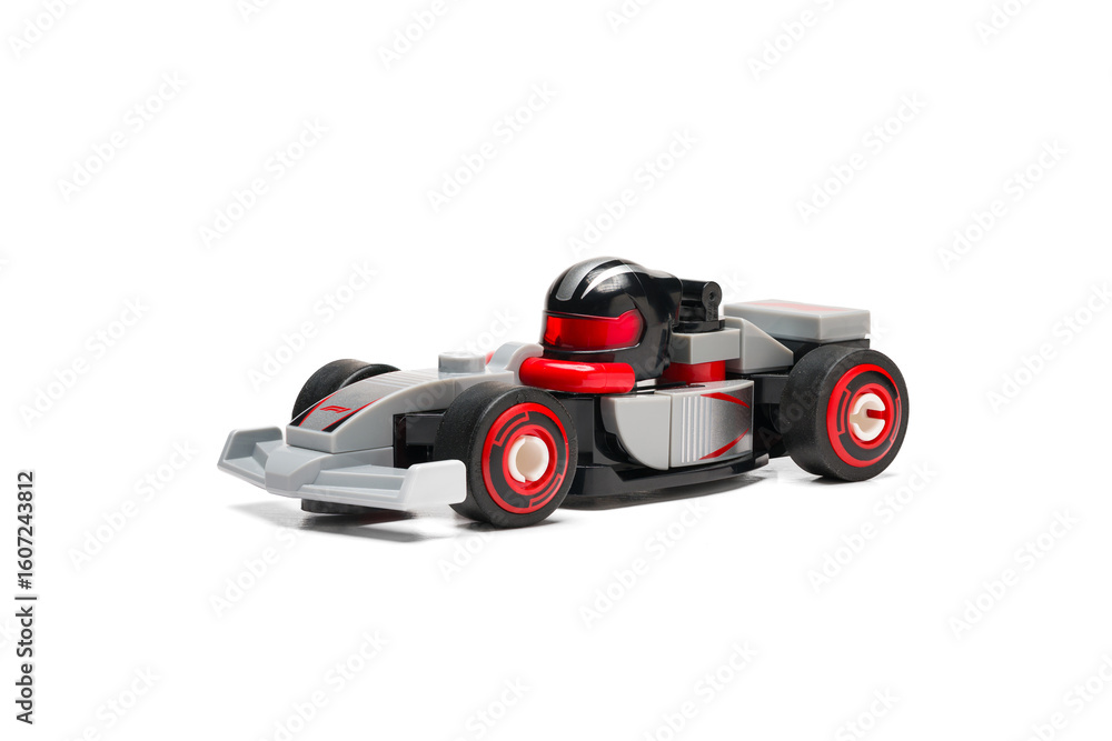Obraz premium Antalya, Turkey - July 21, 2025: Formula 1 themed miniature Lego F1 ACADEMY F1 car