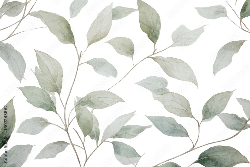 Obraz premium Delicate, muted leaves on branches