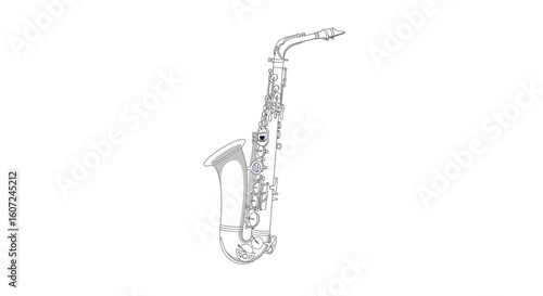 Elegant saxophone illustration showcasing musical instrument artistry for creative projects