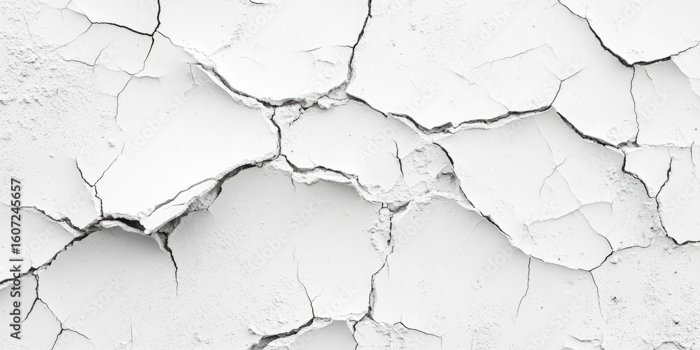 Obraz premium Cracked white surface texture (1)