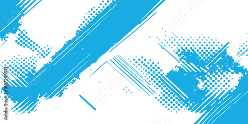 Grunge halftone abstract design with fast motion lines