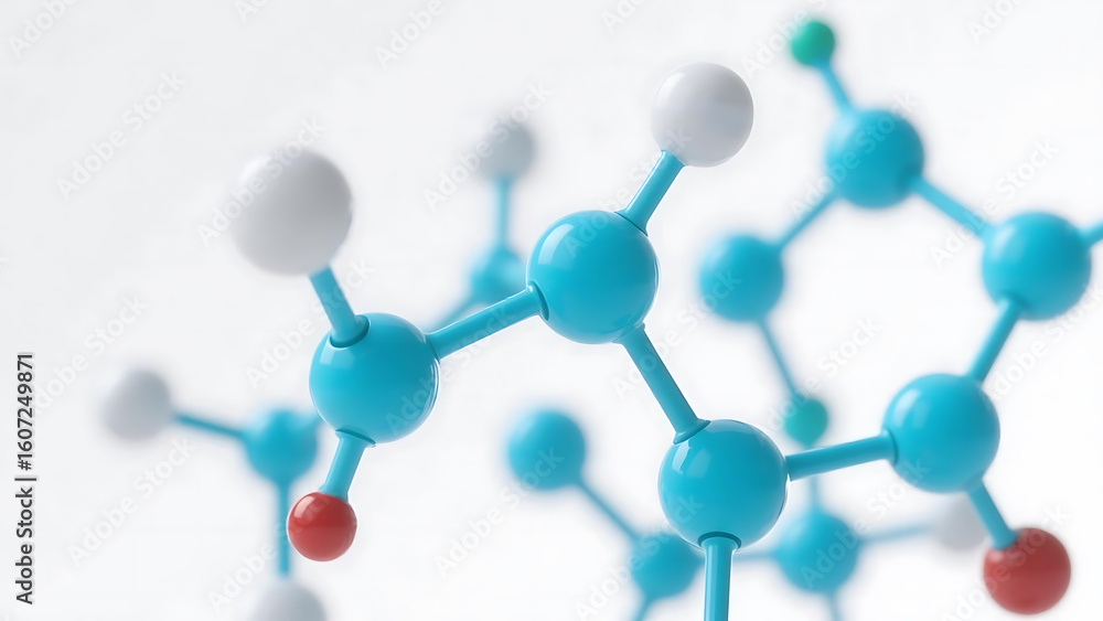 Obraz premium blue molecule background