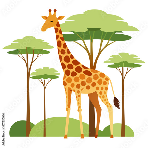 Photography giraffe in the grass