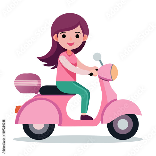 girl with scooter