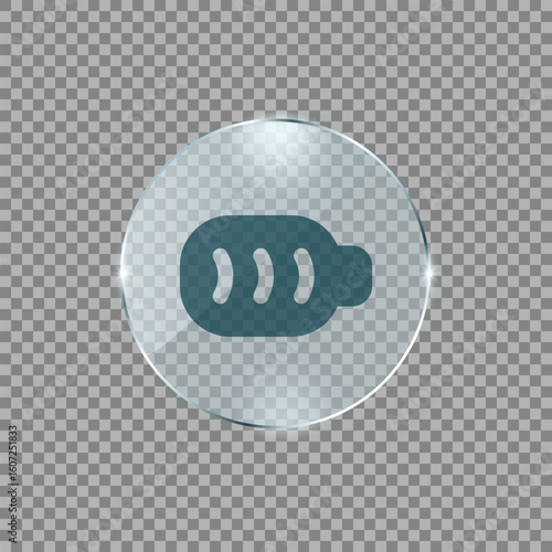 Triple dot icon in glossy transparent round UI button representing more menu overflow interface extension icon for digital applications and dashboards

