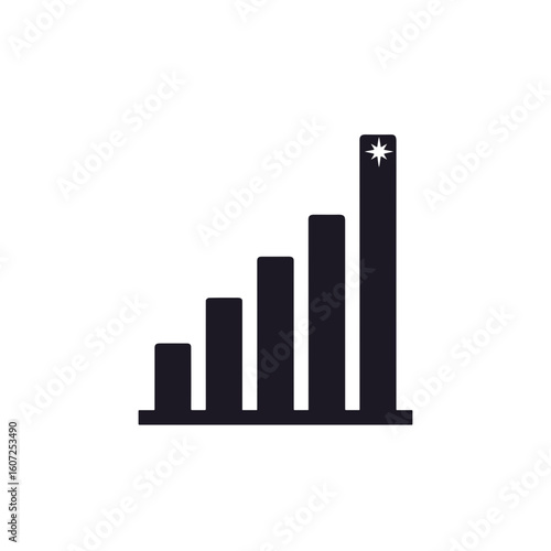 Growth chart icon with increasing bars and star on top Free Download Growth chart icon with increasing bars and star on top - GFXLoad