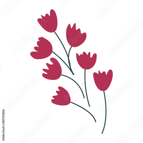Wallpaper Mural Wild and garden flowers, leaves. Modern vector botanical illustrations, hand drawn floral design elements Torontodigital.ca