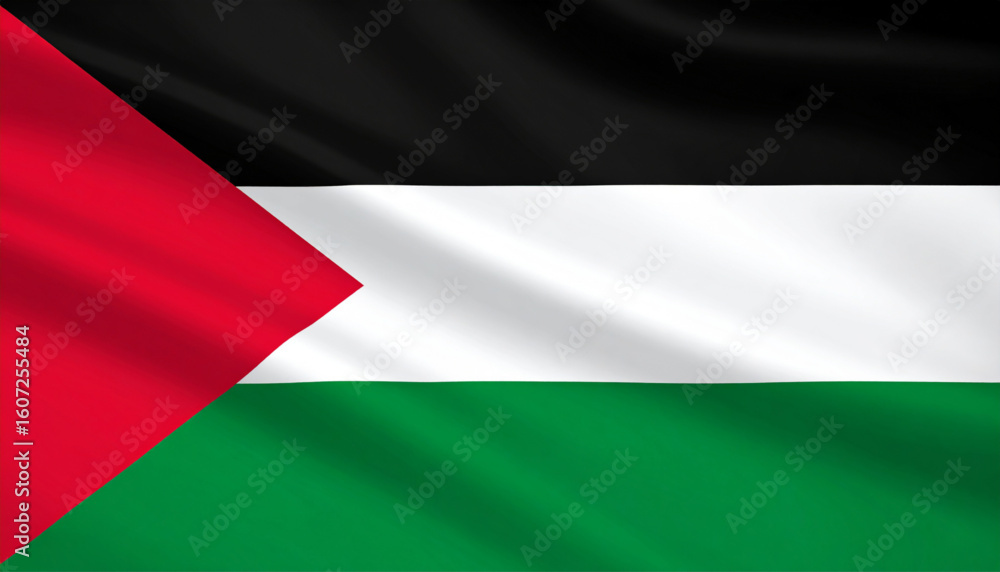 Obraz premium Palestina Flag Waving. Textile Texture. Background. Wallpaper.