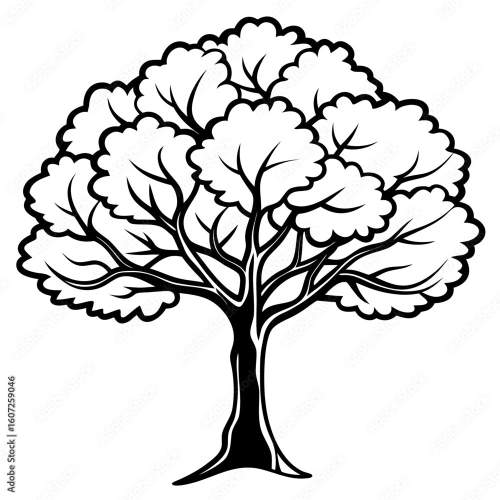 Obraz premium Black Gum line art vector