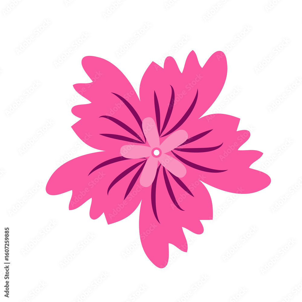 Fototapeta premium Wild and garden flowers, leaves. Modern vector botanical illustrations, hand drawn floral design elements