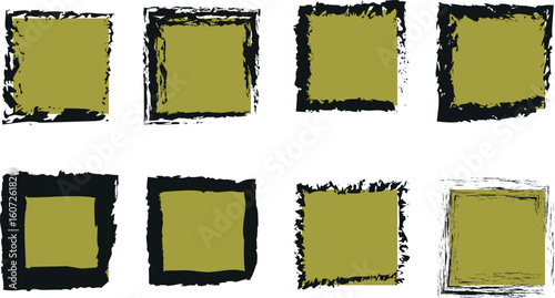 Hand-Drawn Freeform Square Border – Colorful Vector Frame for Eye-Catching Modern and Abstract Design Themes In Brush Outline

