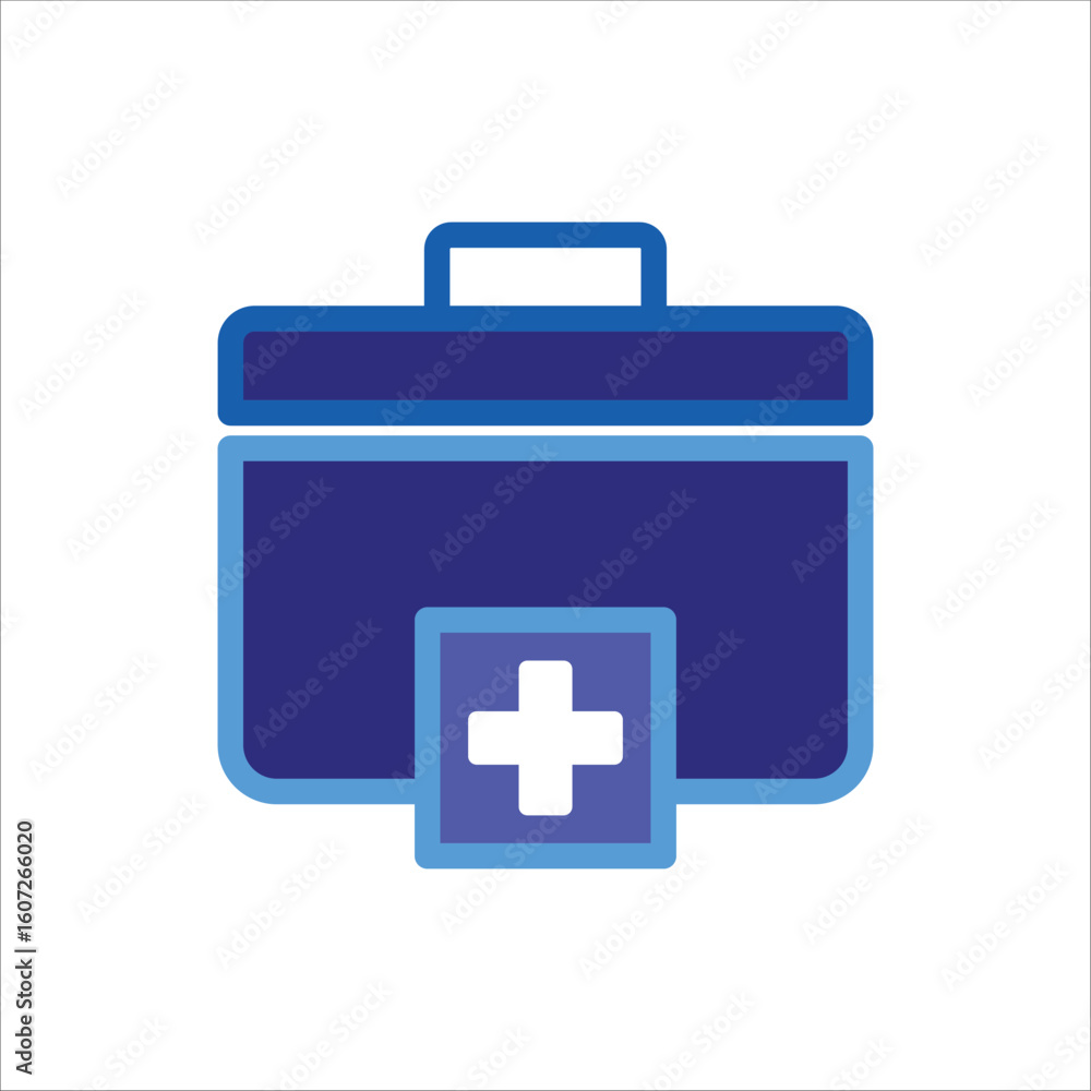 Fototapeta premium Medical Healthcare Icons. Simple colored Vector Illustration