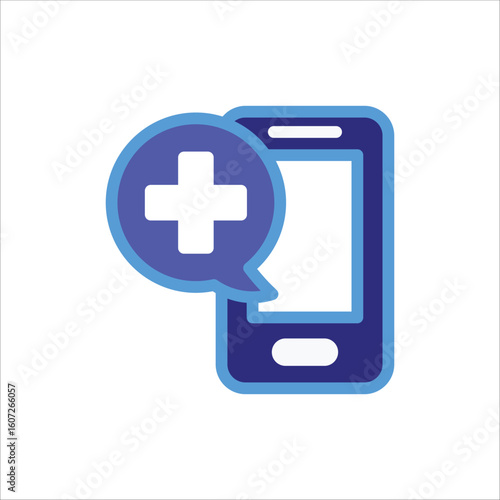 Mobile Healthcare Icons. Simple colored Vector Illustration