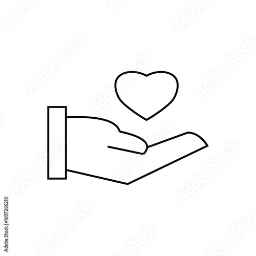 hand with love health simple design vector