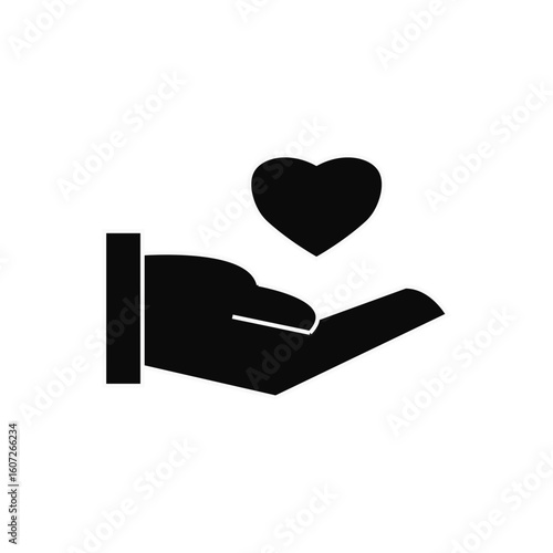 hand with love health simple design vector illustration
