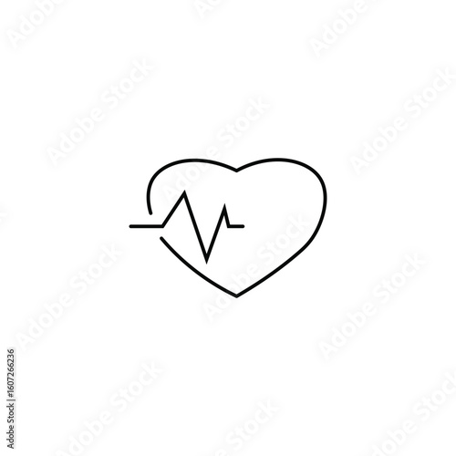grafik line love health simple design vector illustration