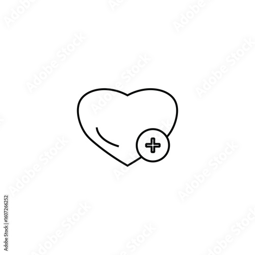 love health simple design line vector illustration