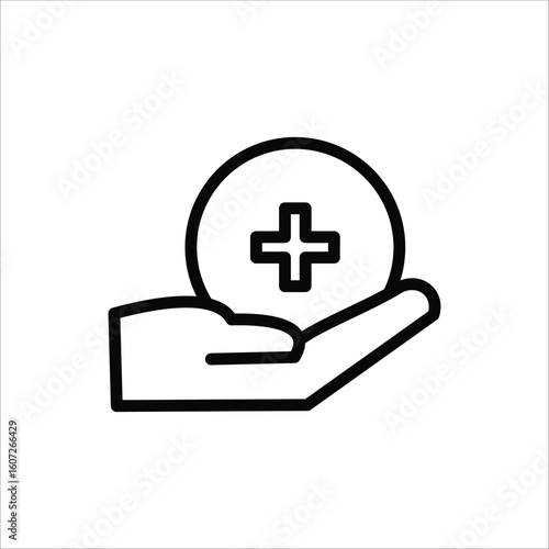 Medical Care Icons. Simple Line Vector Illustration