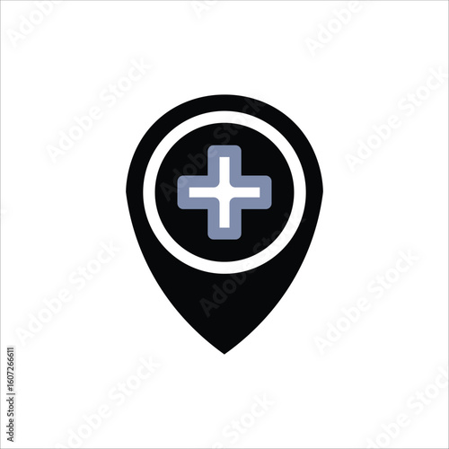 Location Healthcare Icons. Simple Solid Vector Illustration