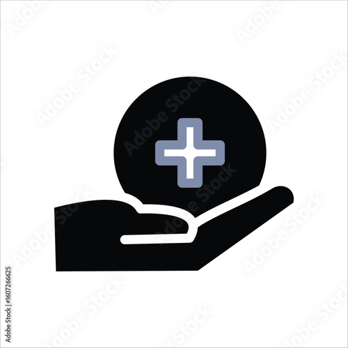 Medical Care Icons. Simple Solid Vector Illustration