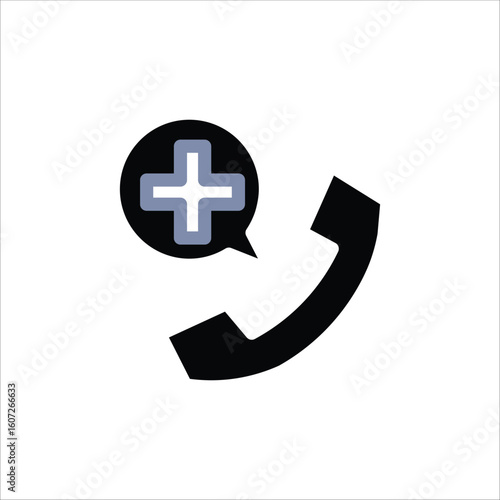 Call Healthcare Icons. Simple Solid Vector Illustration