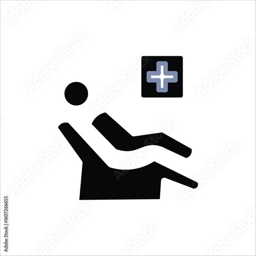 Patient Healthcare Icons. Simple Solid Vector Illustration