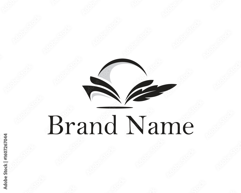 Fototapeta premium book signature logo creative design concept black vector education world