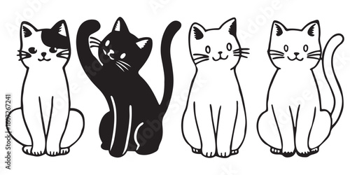 Playful cat silhouette design