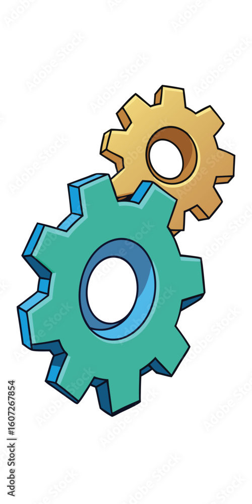 Obraz premium Gear icons set, vector gearwheels