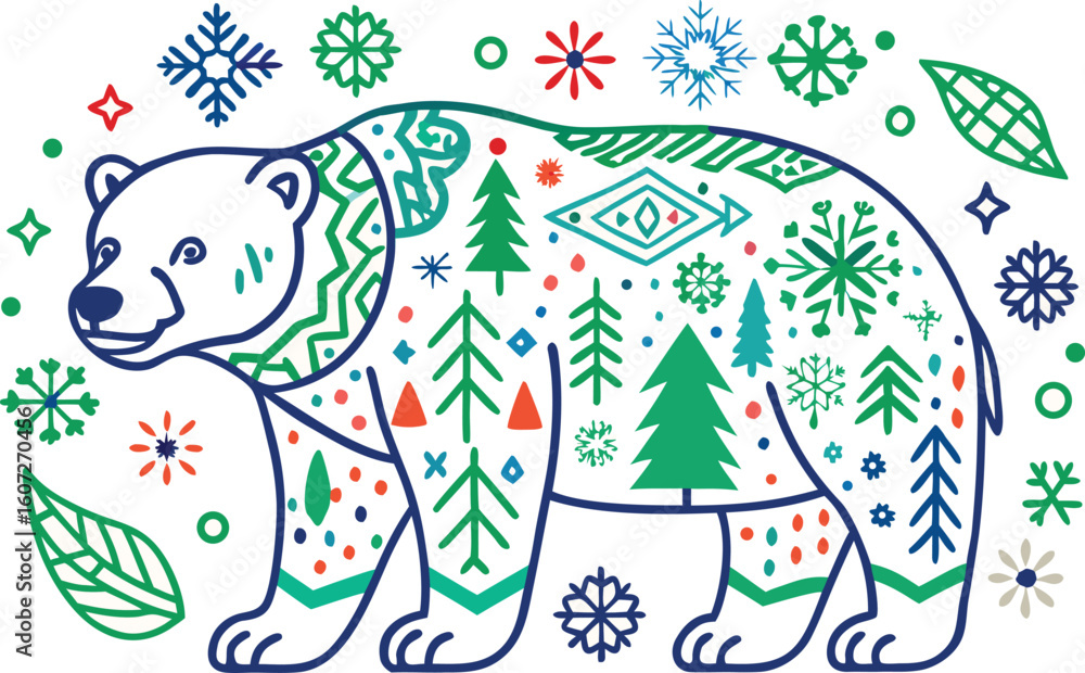 Fototapeta premium vector illustration of a polar bear