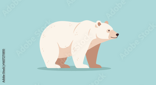 Stylized depiction of a polar bear against a soft blue background, representing arctic fauna and wildlife conservation needs