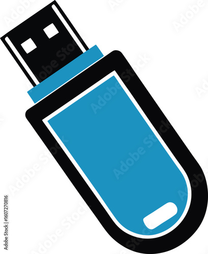 USB flash drive, also known as a thumb drive or pen drive, used for storing and transferring data