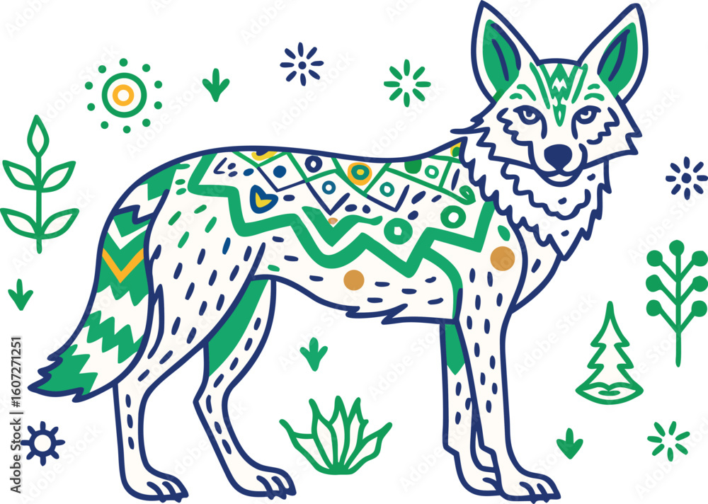 Fototapeta premium vector illustration of a wolf