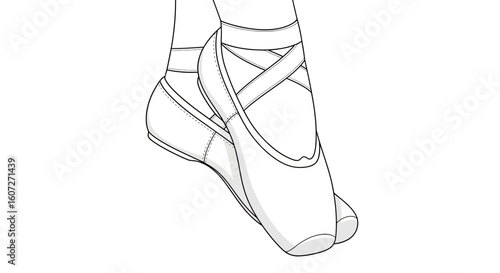 Elegant dance shoes illustration emphasizing the art of ballet footwear and movement