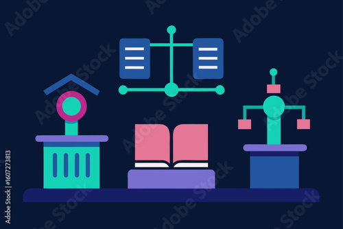 ai courtroom with logic based verdict holograms