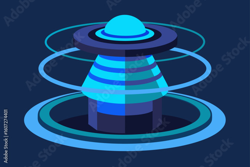deep tech core reactor glowing with blue plasma