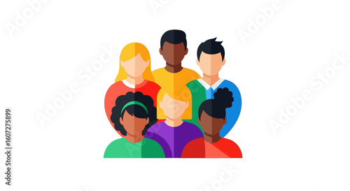Diverse Community Illustration: Inclusive Group of Faceless Individuals United and Together Representing Unity and Collaboration of a Team 150