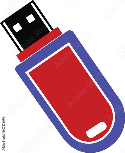 USB flash drive, also known as a thumb drive or pen drive, used for storing and transferring data