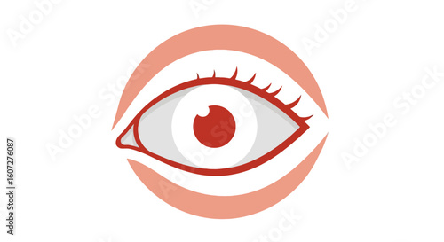 Stylized Eye Icon with Circular Frame for Vision or Health-Related Design