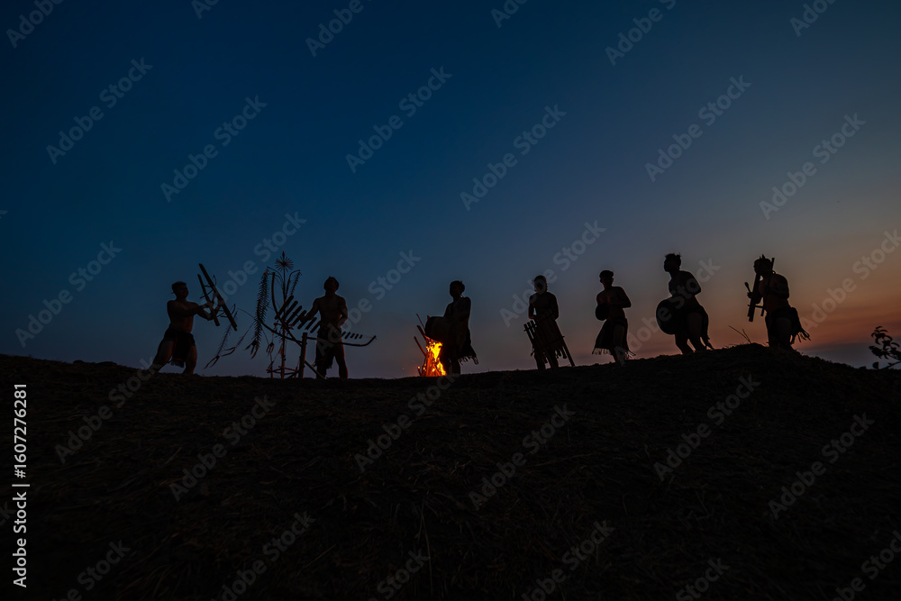 Fototapeta premium Traditional New Year Celebration of Indigenous People in Vietnam Highlands